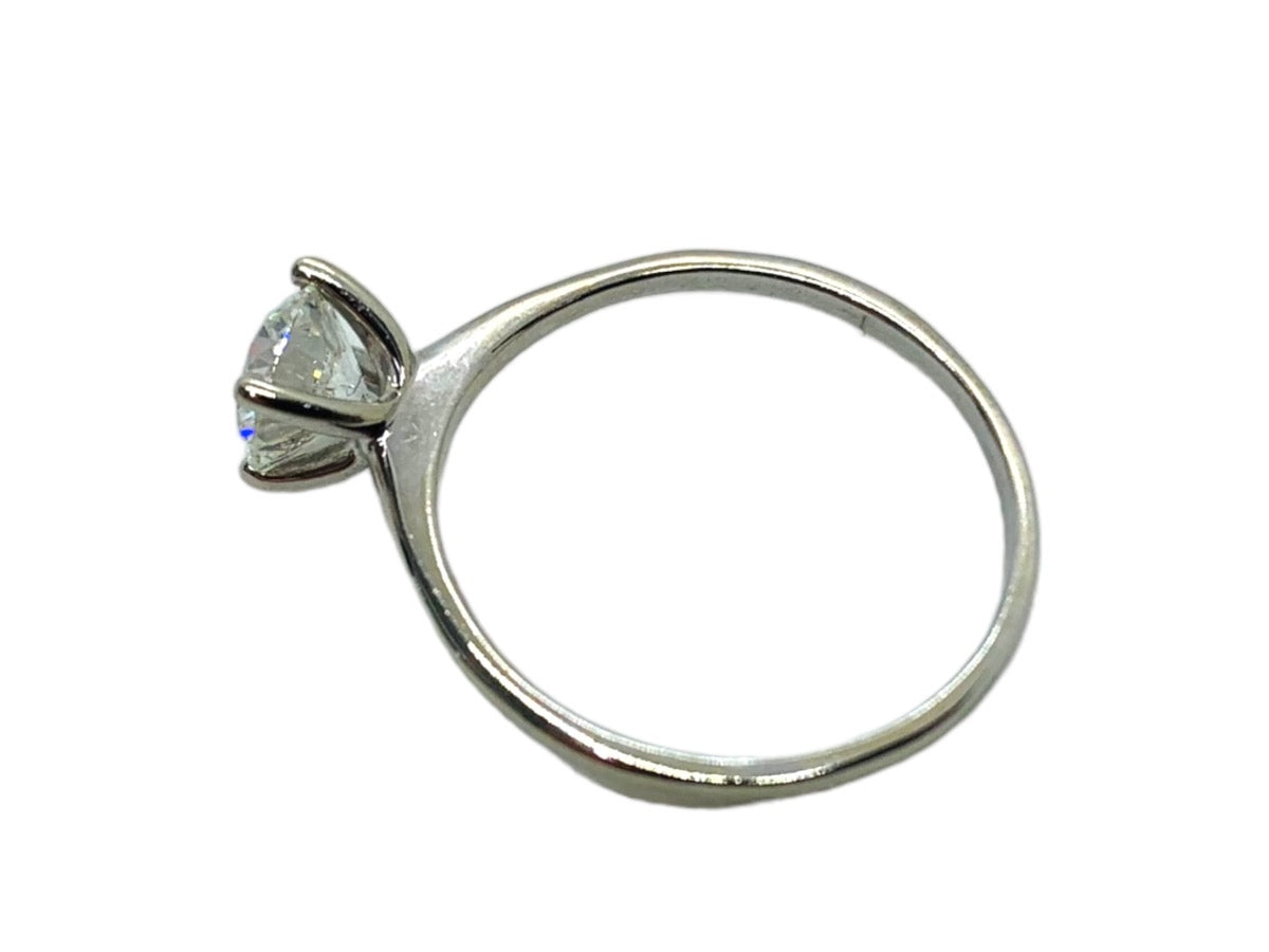 14K White Gold Round Diamond Engagement Ring - 1.01TCW - Size 7.25 - 1