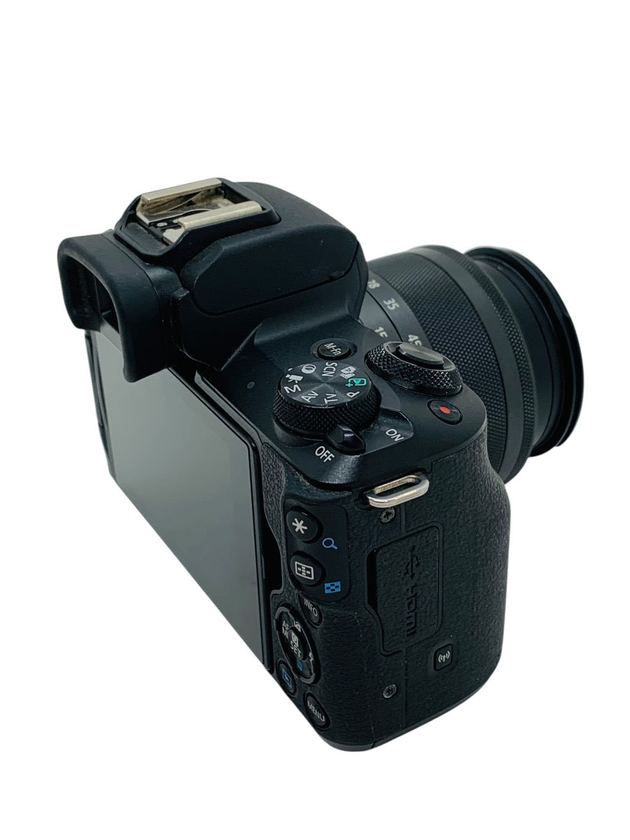 Canon EOS M50 Camera Kit w/ 15-45mm, 3 Canon Batteries, Charger Bundle