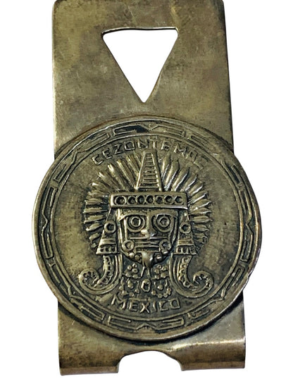 Vintage Sterling Silver Cezontemoc Mexico Money Clip 27.4 Grams