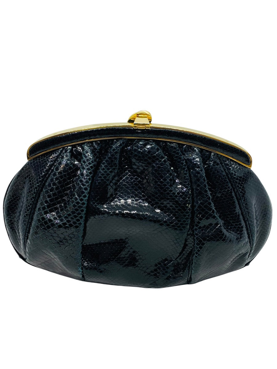 Judith Leiber Snakeskin Clutch/Shoulder Bag with dustbag & box