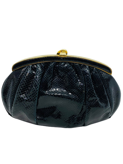Judith Leiber Snakeskin Clutch/Shoulder Bag with dustbag & box