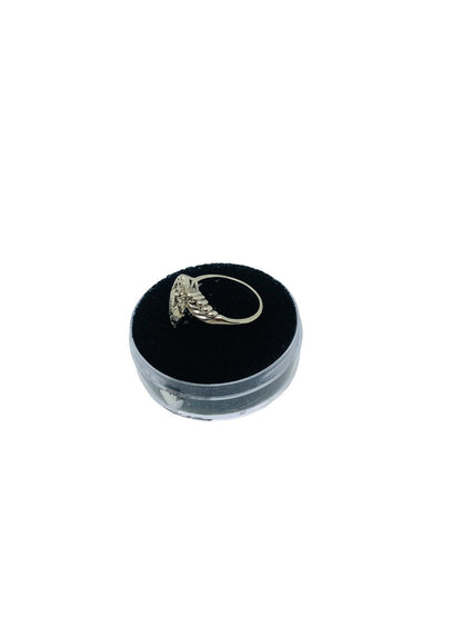 14K White Gold Lady's Ring | 3 Diamonds | 0.07 CTW | 4.0 Grams | Size 6.5