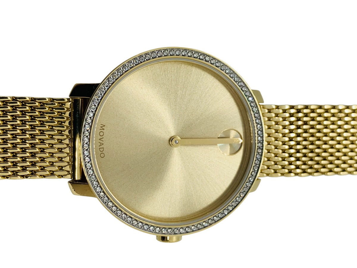 Movado Bold Evolution MB.01.3.34 Lady's Yellow Tone Watch w Box