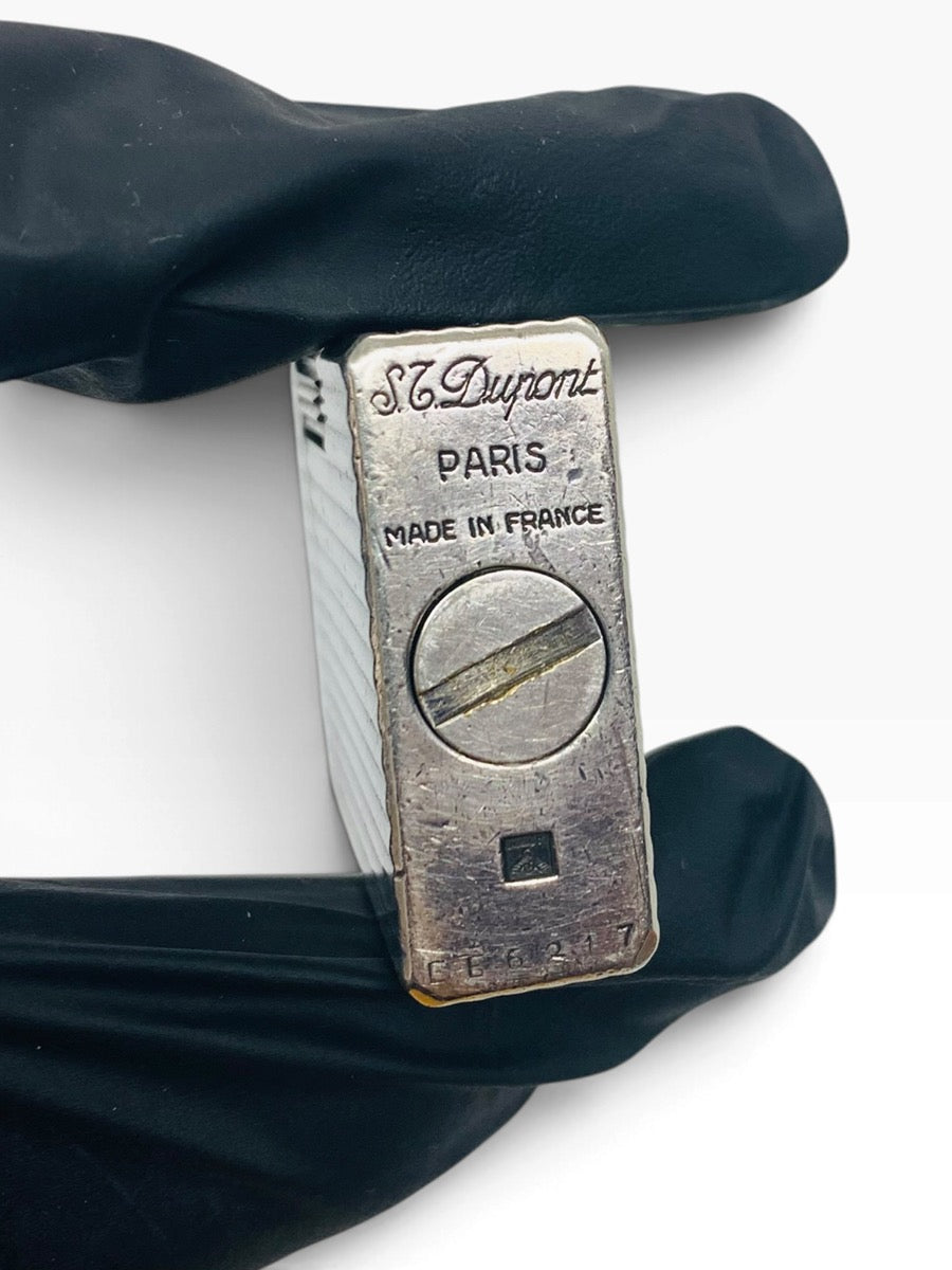 Vintage ST Dupont Ligne 1 Mid-Century Luxury Short Silver Plated Pocket Lighter  Made in France