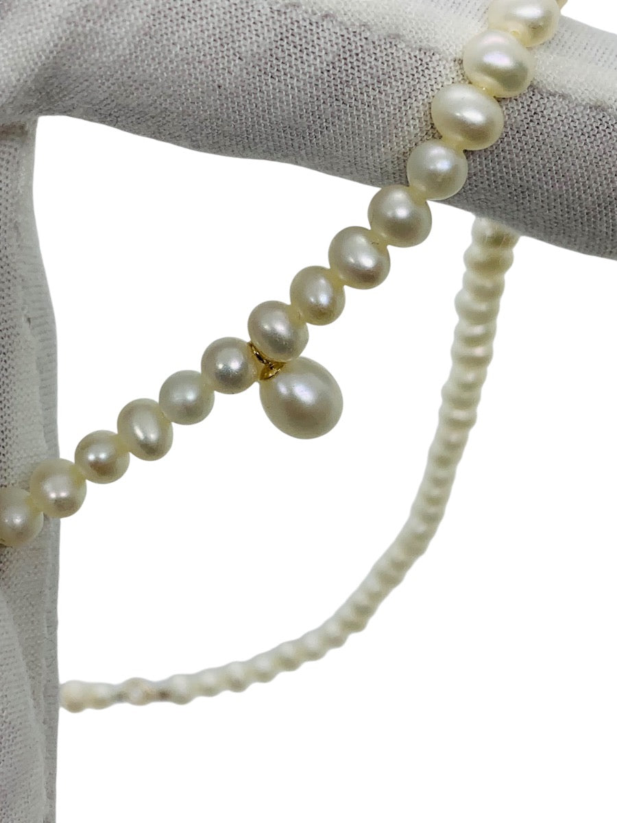14K Gold Yellow Pearl Necklace, 18 in chain, 5.5 mm Pearl Natural Pearl Stones