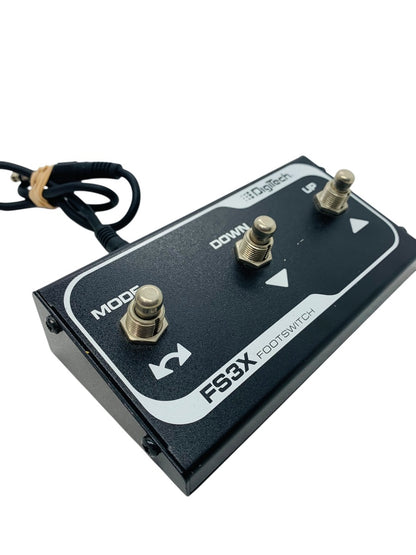 DigiTech FS3X 3 Button Foot Switch Black w/ 1/4" TS Instrument Cable