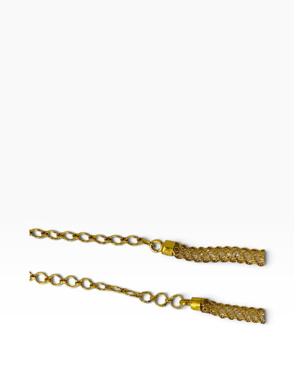 22K Yellow Gold Byzantine Braided Knot Necklace w/ Woven Stones 25.8 Gr | 17"