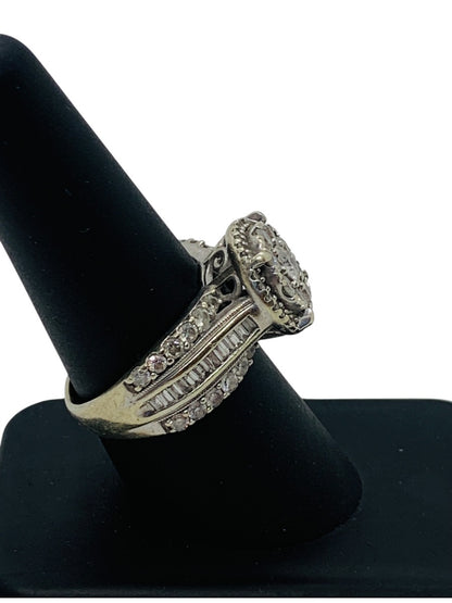 10K White Gold Round Ring | 3.14 TCW | Size 8 | 7.3g