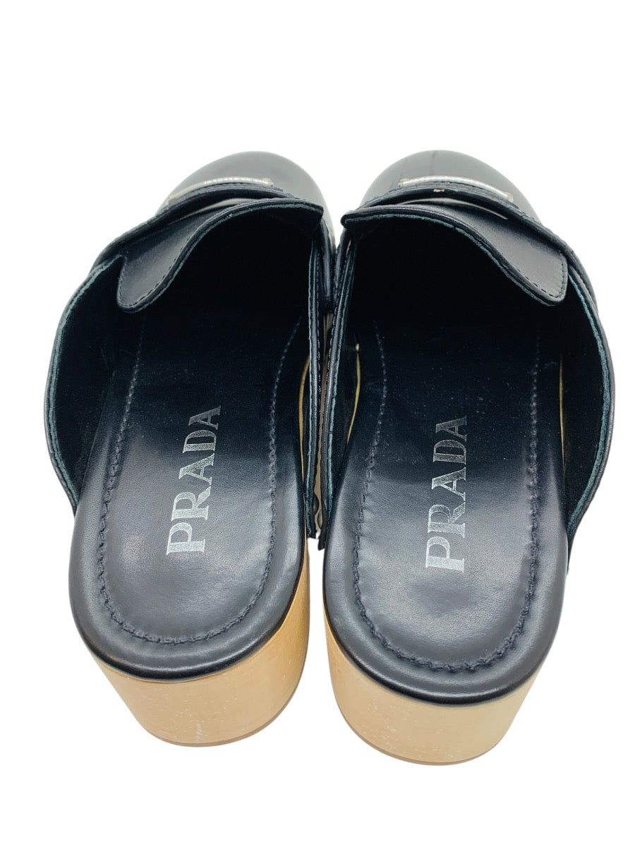 Prada Black Women's Studded Clog Shoes US 3