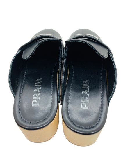 Prada Black Women's Studded Clog Shoes US 3