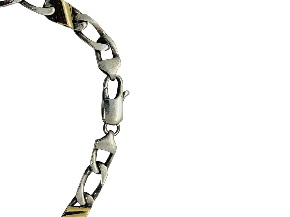 Tiffany & Co. 18KYG & Sterling Silver Curb Link Bracelet 7" 11.1g