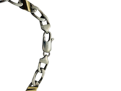 Tiffany & Co. 18KYG & Sterling Silver Curb Link Bracelet 7" 11.1g