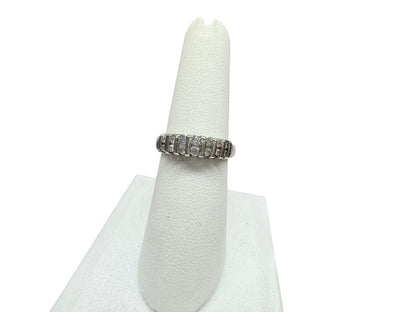14K White Gold Double Row Natural Diamond Band | Size 6.5 | 2.7g | 0.13CTW