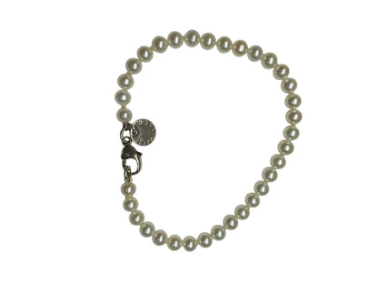 Tiffany & Co. Ziegfeld 4.5mm Pearl Bracelet Sterling Silver 7”