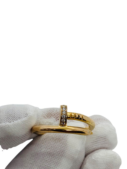 Cartier Juste Un Clou Ring Classic Model Diamonds 18K Yellow Gold 750 Au Size 60