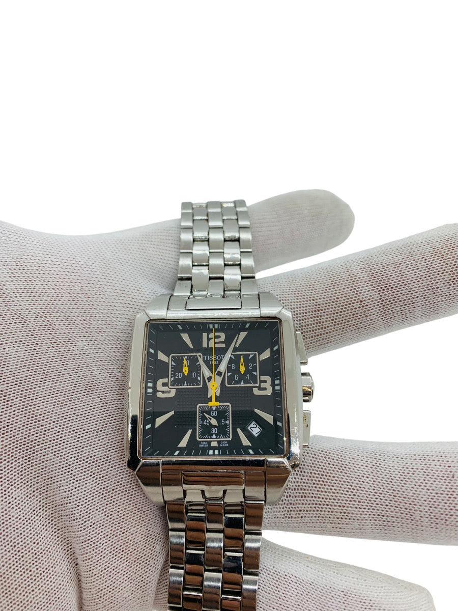Tissot 1853 Quadrato Men's Chronograph Watch - Quartz Stainless Steel 36x39mm Black Dial