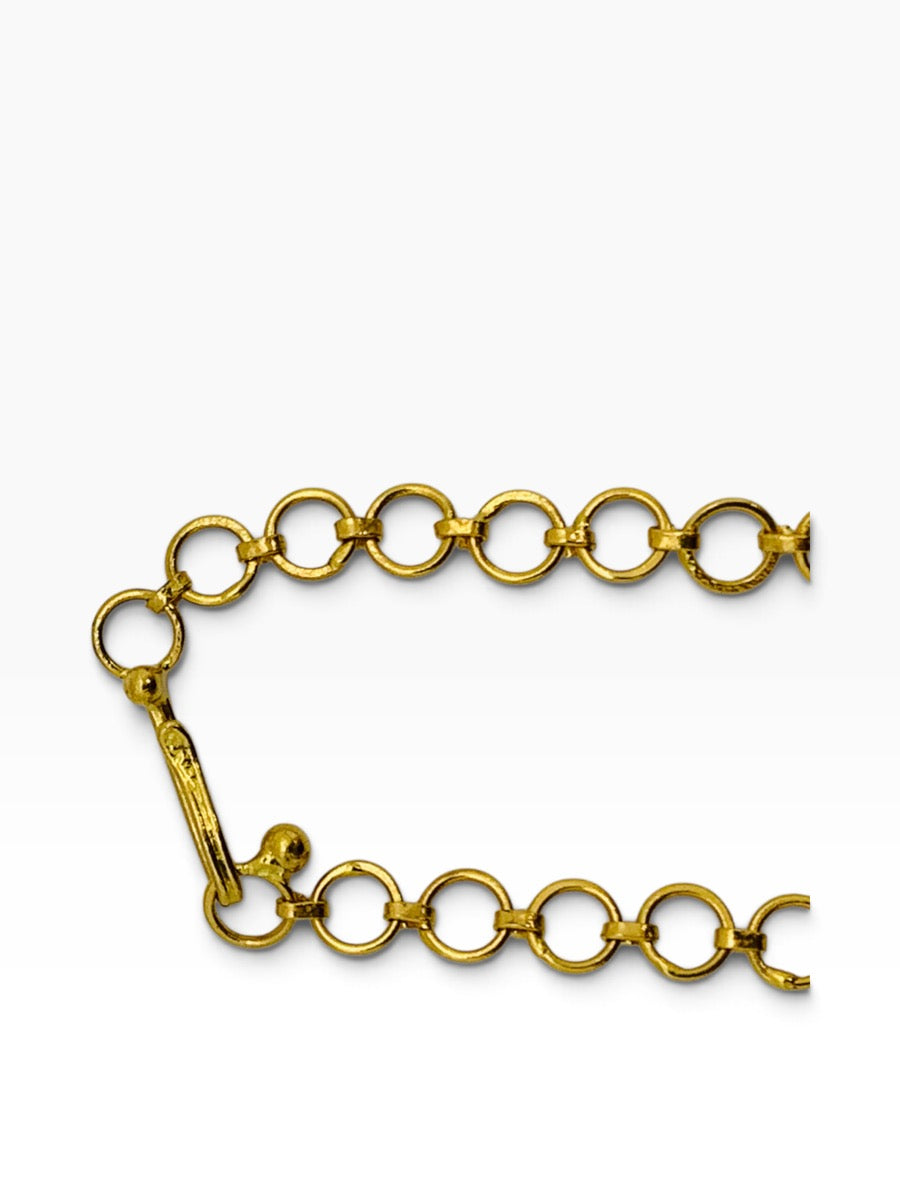 22K Yellow Gold Byzantine Braided Knot Necklace w/ Woven Stones 25.8 Gr | 17"