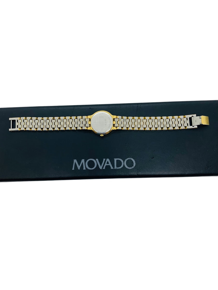 Movado Gold Tone 18-25-816 Quartz Watch Stainless Steel 21mm Black Face