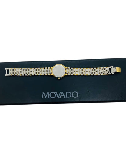 Movado Gold Tone 18-25-816 Quartz Watch Stainless Steel 21mm Black Face