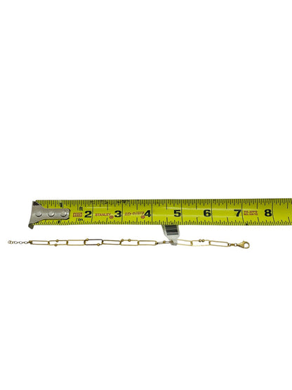18K Yellow Gold Paper Clip Bracelet | 7" | 3.4g