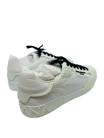 Dolce & Gabbana White Portofino Logo Low Top Trainers Sneakers EU44 / US11
