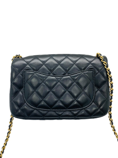 CHANEL Calfskin Quilted Mini Romance Rectangular Flap Black