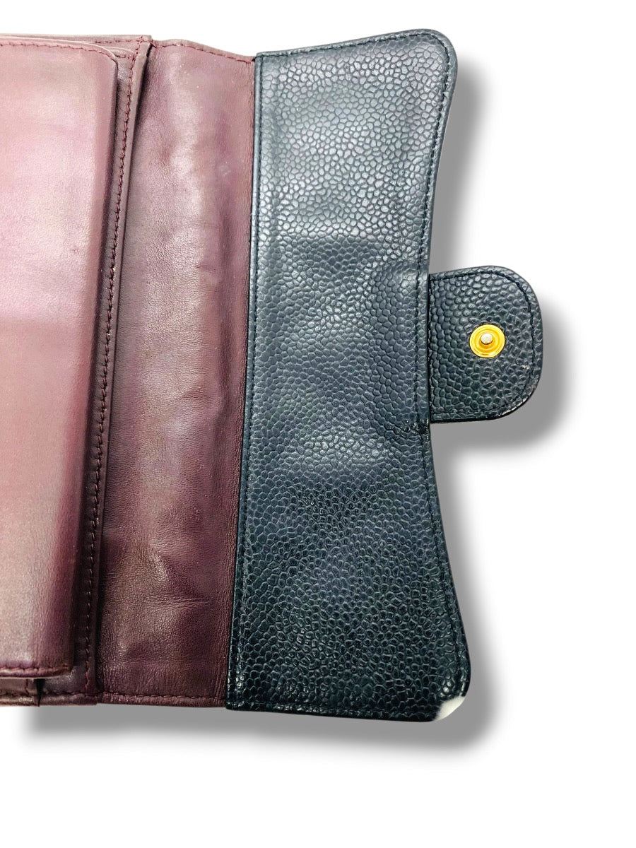 Chanel Classic Long Flap Lambskin Quilted Black Wallet