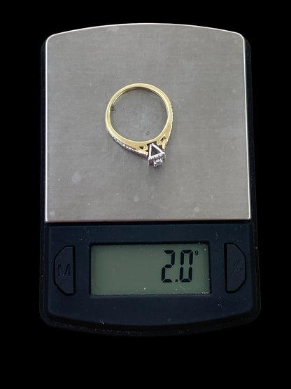 14K Yellow Gold Diamond Twist Ring - 0.43tcw - Size 5 - 2.0g