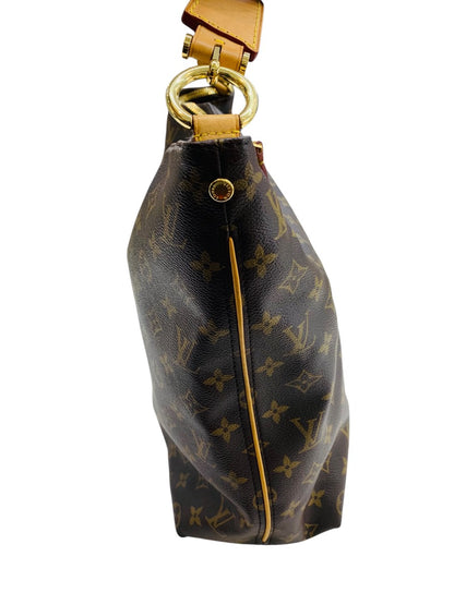 Louis Vuitton Sully MM Shoulder Handbag Monogram Canvas Brown