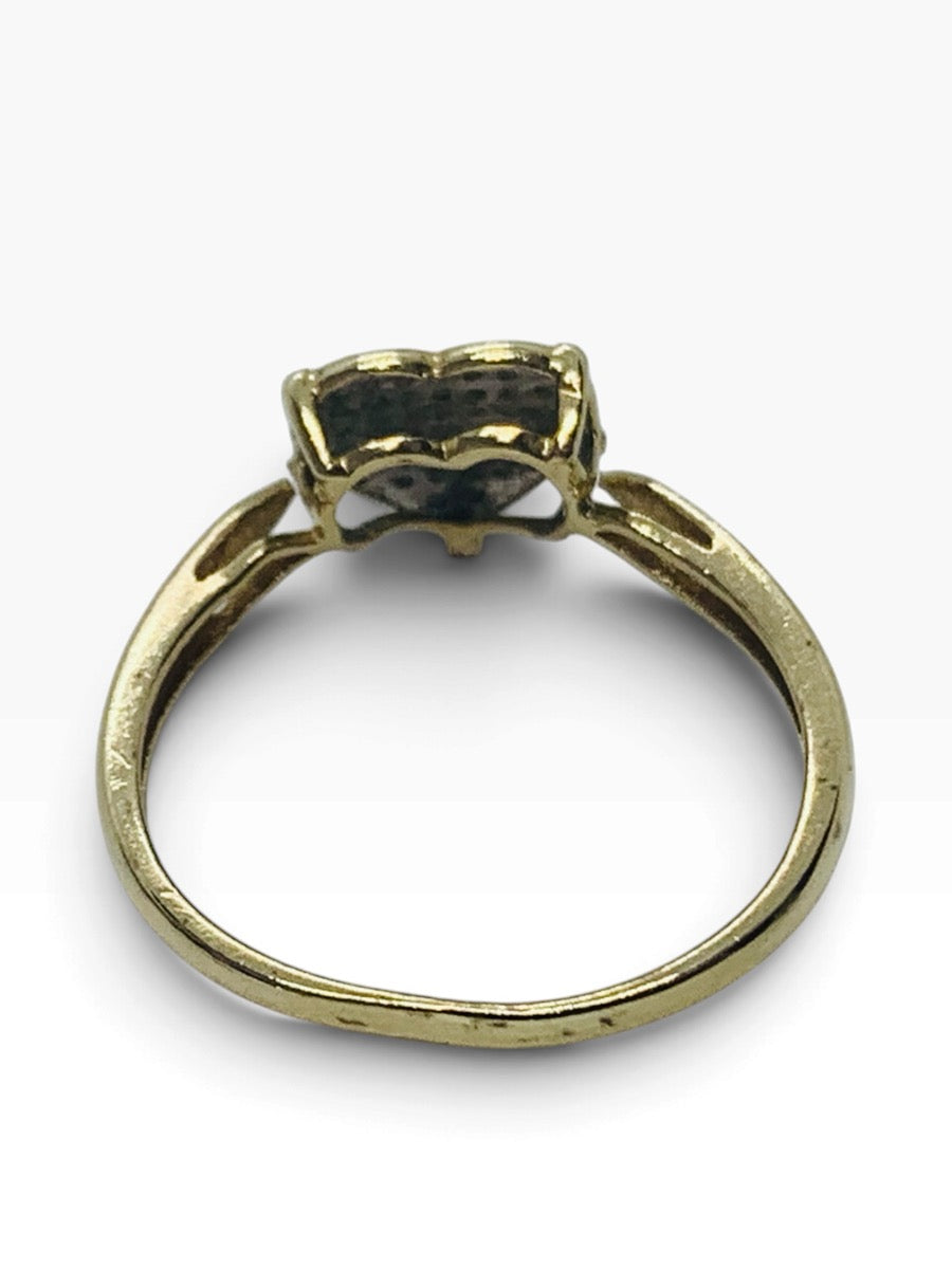 10K Yellow Gold Diamond Heart Lady's Ring 1.5 Grams | Size 6 1/2 | .040 TCW