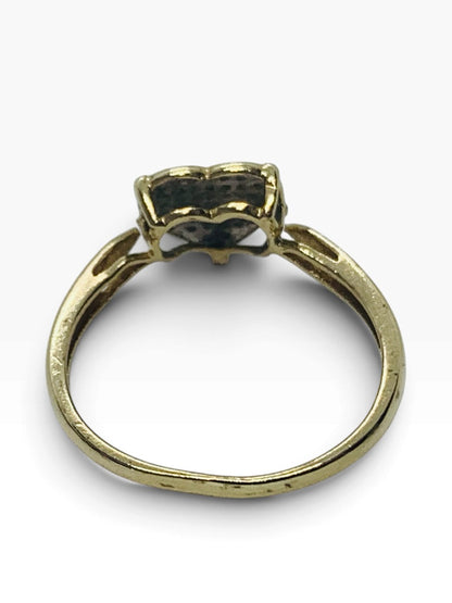 10K Yellow Gold Diamond Heart Lady's Ring 1.5 Grams | Size 6 1/2 | .040 TCW
