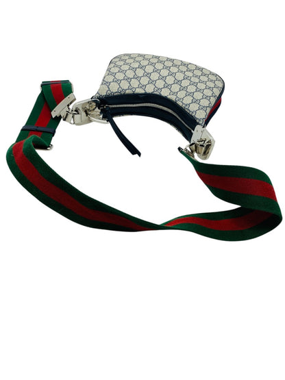 GUCCI Attache Medium Shoulder Bag GG Supreme Canvas Web Stripe 2Way 699409