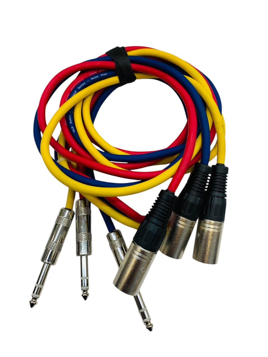Assorted DJ Mixing/Mic Cables: XLR Male to 1/4" Cables + XLR Cables