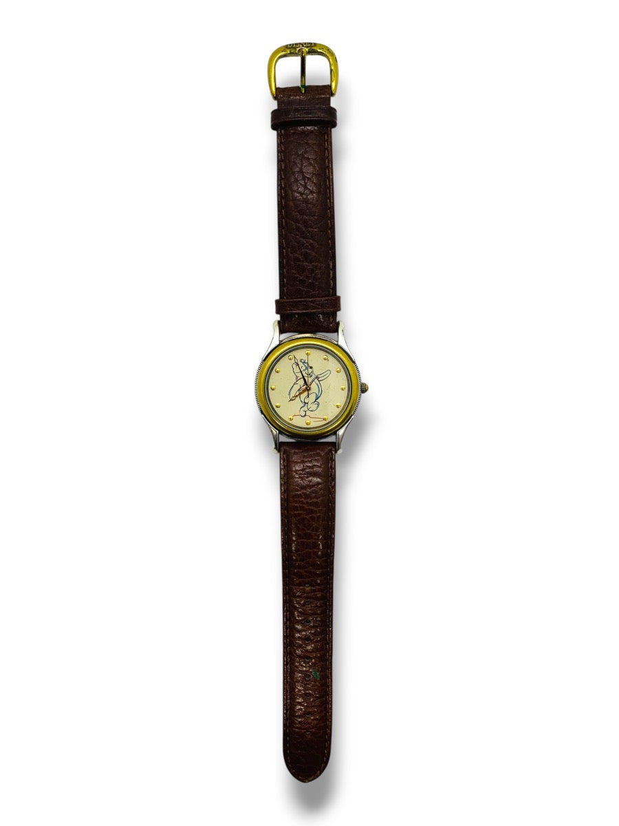Disney Winnie The Pooh Quartz WatchSketches Of Pooh Leather Band 34mm