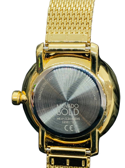 Movado Bold Evolution MB.01.3.34 Lady's Yellow Tone Watch w Box