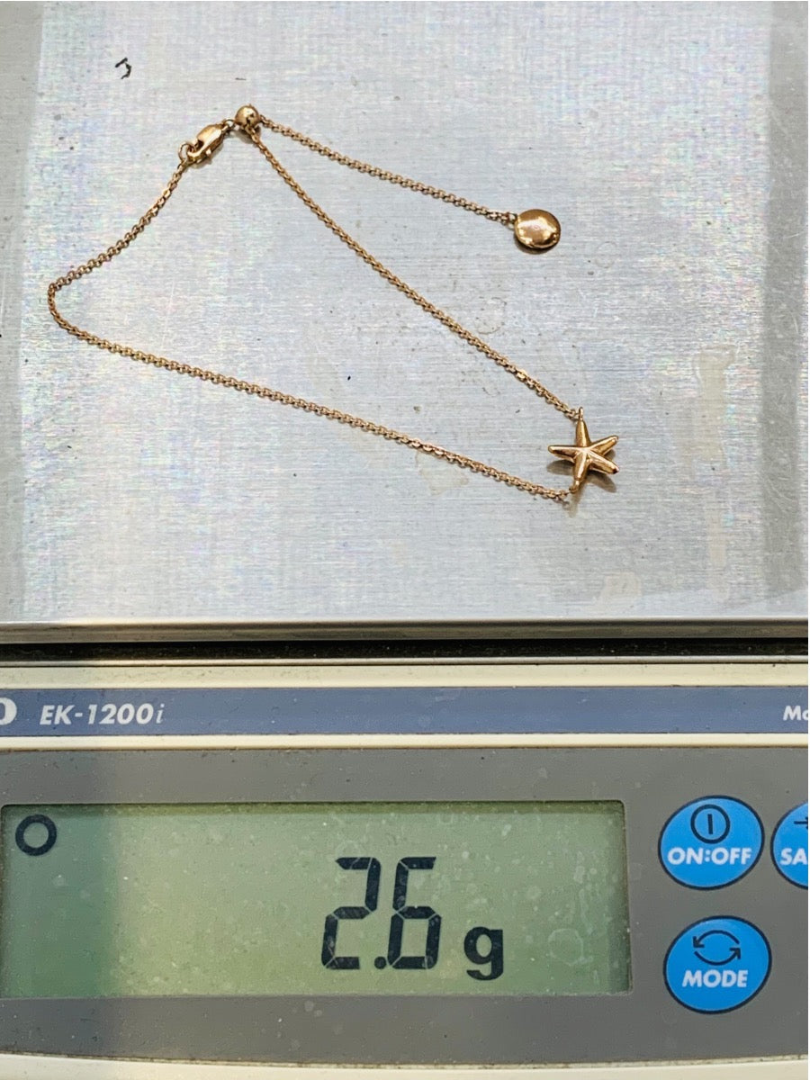 .925 Sterling Silver Rose Gold Plated Starfish Bracelet