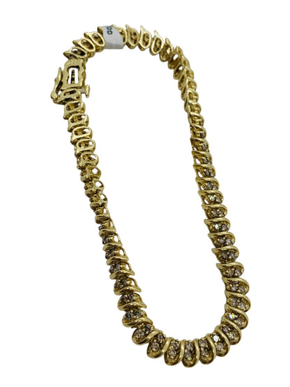 10K Yellow Gold Round Diamond Tennis Bracelet | 1.14 TCW | Size 7.5 | 12.4g