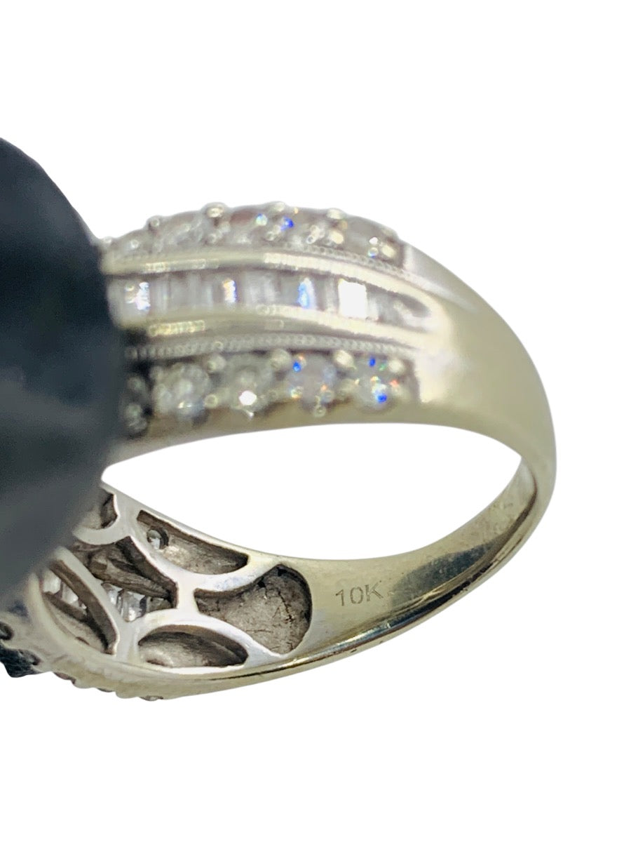 10K White Gold Round Ring | 3.14 TCW | Size 8 | 7.3g