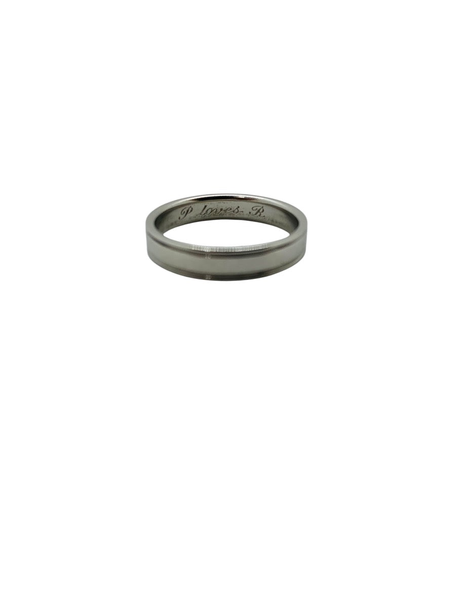 Tiffany & Co. Plat 950 4mm Size 9 Double Milgrain Band Ring 7Gr (Read)