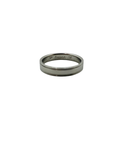 Tiffany & Co. Plat 950 4mm Size 9 Double Milgrain Band Ring 7Gr (Read)