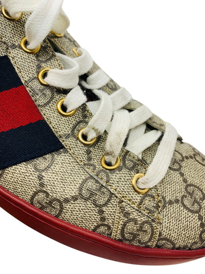Gucci Ace Supreme GG Monogram Red Bottom Shoes Sneakers-Mens 8.5=9 US