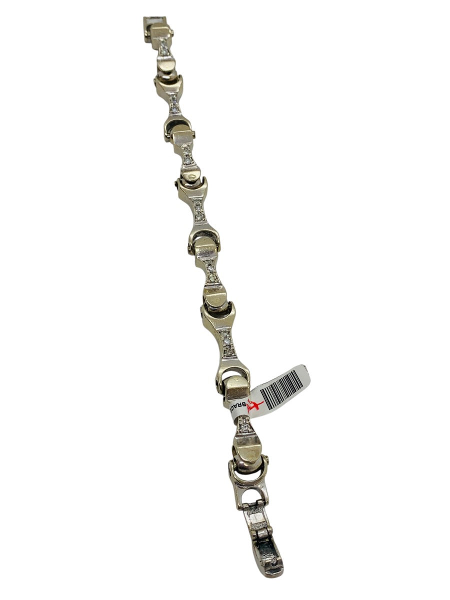 14K White Gold Biker Chain Diamond Bracelet | 1.05 TCW | Size 7 | 52.2g
