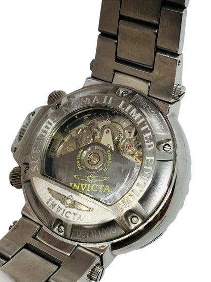 Invicta Subaqua Noma II Automatic 52mm Watch Stainless Steel Band White Dial 7in