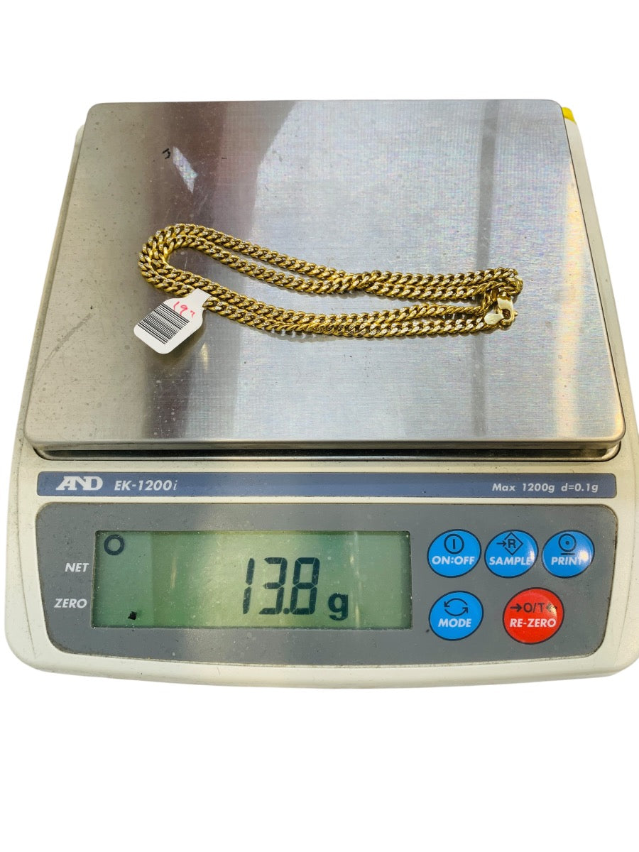 14K 2T Gold Curb Chain | Size 19 | 13.8g