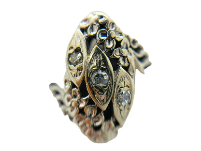 14K White Gold Lady's Ring | 3 Diamonds | 0.07 CTW | 4.0 Grams | Size 6.5