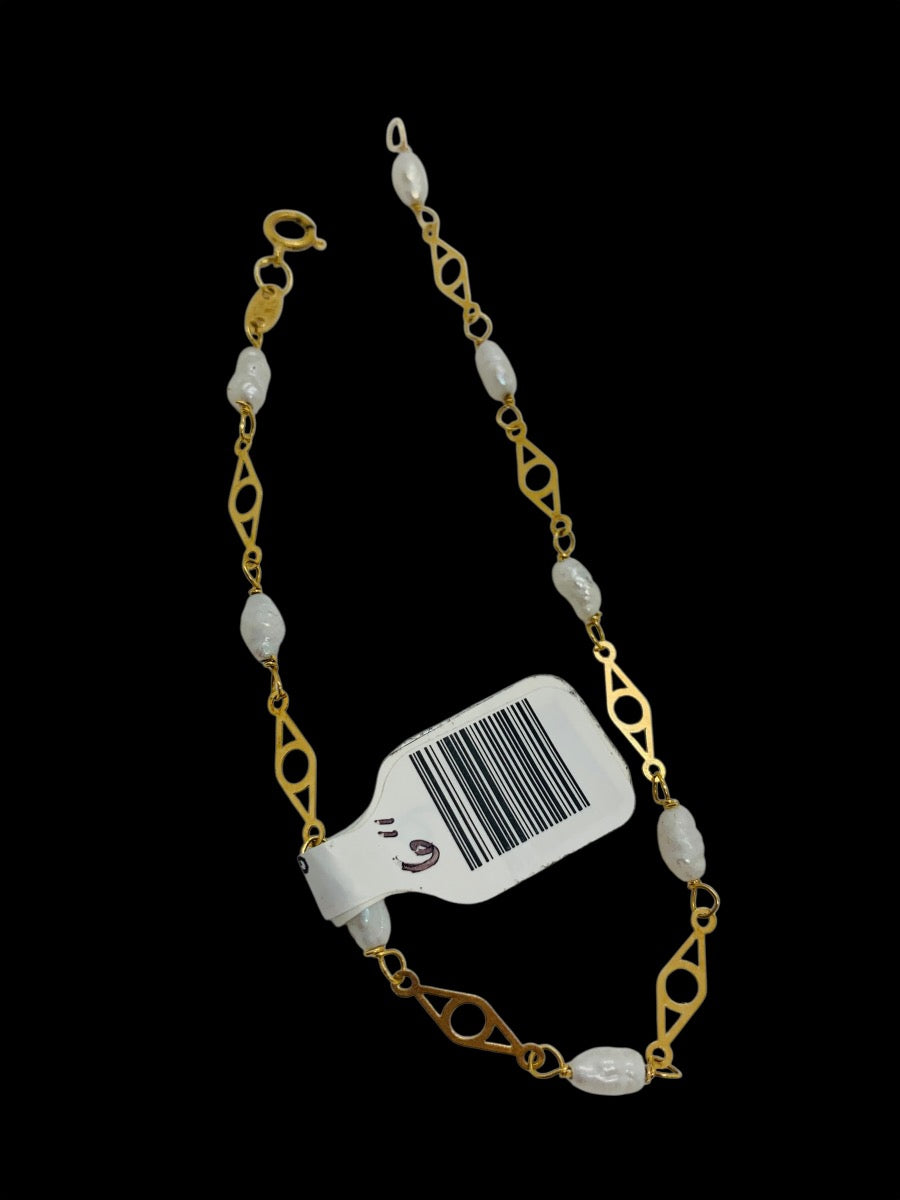 18K Yellow Gold Opal Link Bracelet | Size 7 | 1.4g