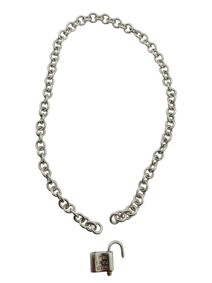 Tiffany & Co 1837 Padlock Rolo Chain Necklace In Sterling Silver 16"