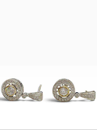18K White Gold Diamond Fancy Dangle Earrings 5.5 Grams | .554 TCW