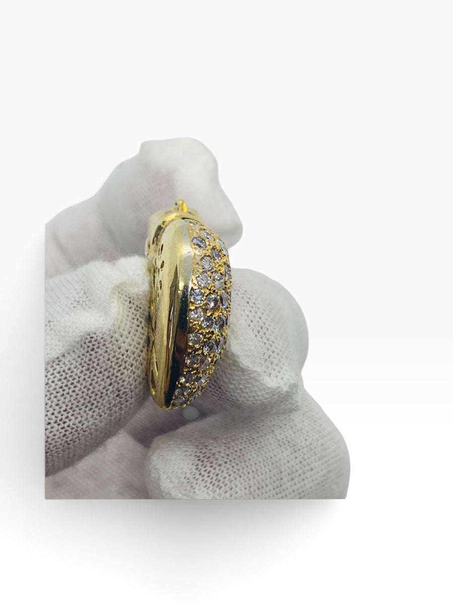18K Solid Yellow Gold Heart Pendant Round Diamond 17.9 Grams | 1.64 TCW