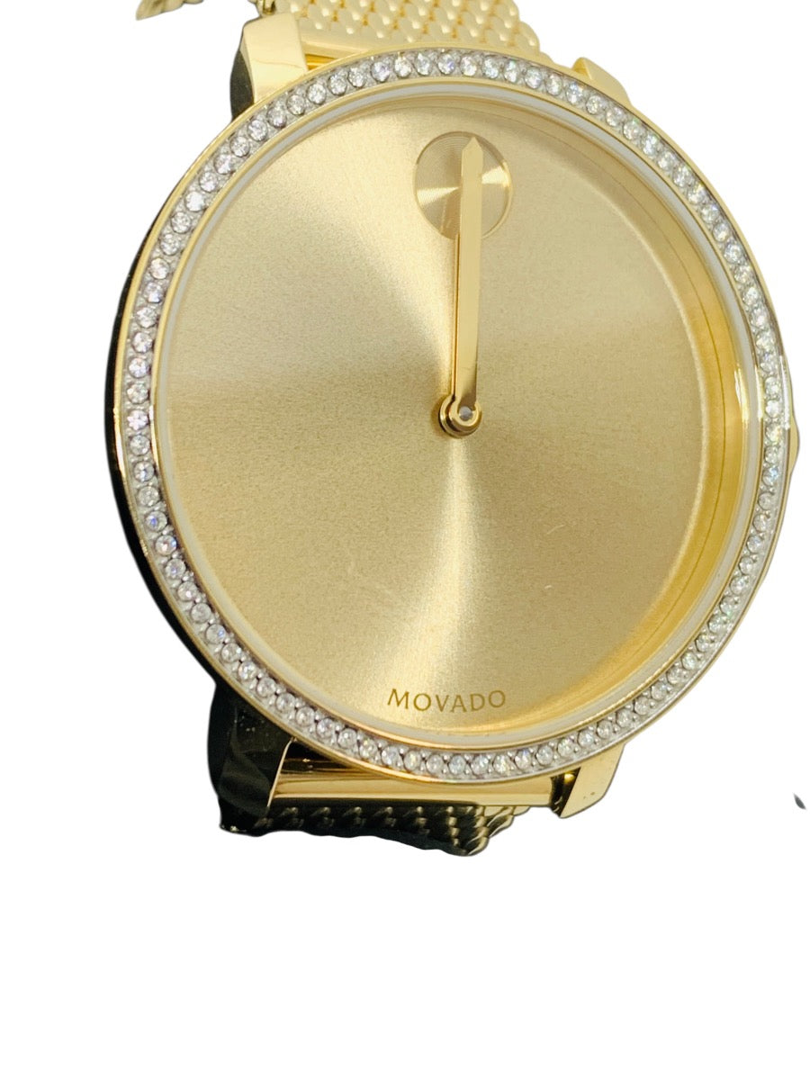 Movado Bold Evolution MB.01.3.34 Lady's Yellow Tone Watch w Box